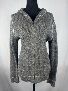 GAP Gray Hooded Zip-Up Sweater Cardigan